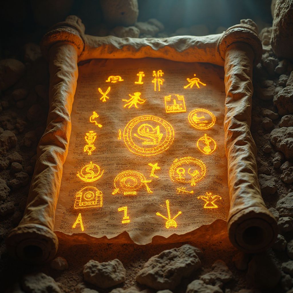 Ancient gaming scroll artifact